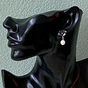 SALE CZ Freshwater Pearl Earrings
